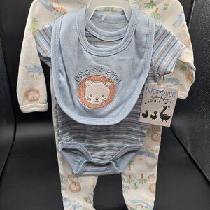 Duck Duck Goose “One of a Kind” Baby Set – 0–3M – NWT